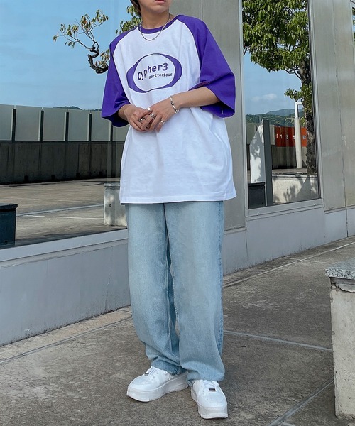 CYPHER3（サイファーサム）の「【CYPHER3】グラフィック 刺繍ロゴ プリントTシャツ（Tシャツ/カットソー・メンズ・ホワイト/チャコールグレー/ブラック/パープル/グレー/ラベンダー/ホワイト系その他/ブラック系その他/ホワイト系その他2・MEDIUM/LARGE）」の9枚目の写真