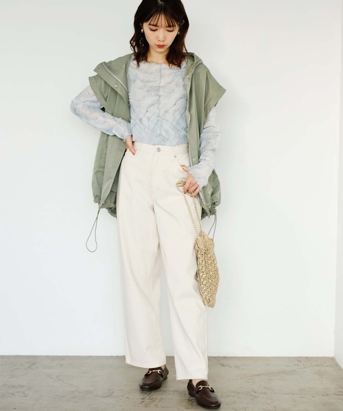 GeeRA（ジーラ）の「前後2WAY花柄シアートップス（Tシャツ/カットソー・レディース・ブルー/ピンク/ブラック/グリーン/パープル・SMALL/LARGE/MEDIUM）」の13枚目の写真