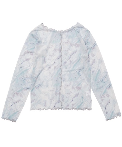 GeeRA（ジーラ）の「前後2WAY花柄シアートップス（Tシャツ/カットソー・レディース・ブルー/ピンク/ブラック/グリーン/パープル・SMALL/LARGE/MEDIUM）」の9枚目の写真