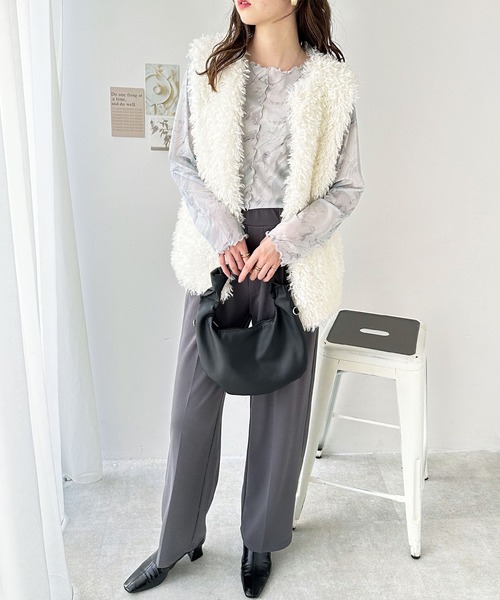 GeeRA（ジーラ）の「前後2WAY花柄シアートップス（Tシャツ/カットソー・レディース・ブルー/ピンク/ブラック/グリーン/パープル・SMALL/LARGE/MEDIUM）」の18枚目の写真