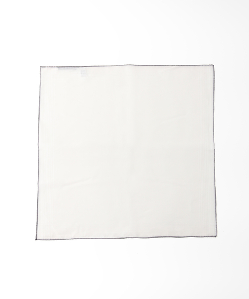 EDIFICE（エディフィス）の「【SIMONNOT GODARD / シモノゴダール】カルロリーバ パイピングチーフ（ストール/ショール・メンズ・ホワイト/ベージュ/ネイビー・FREE）」の8枚目の写真