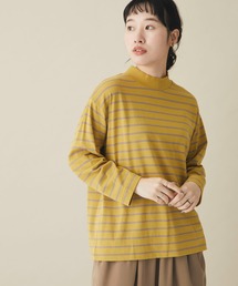 モックネックボーダーロンTee　＊
