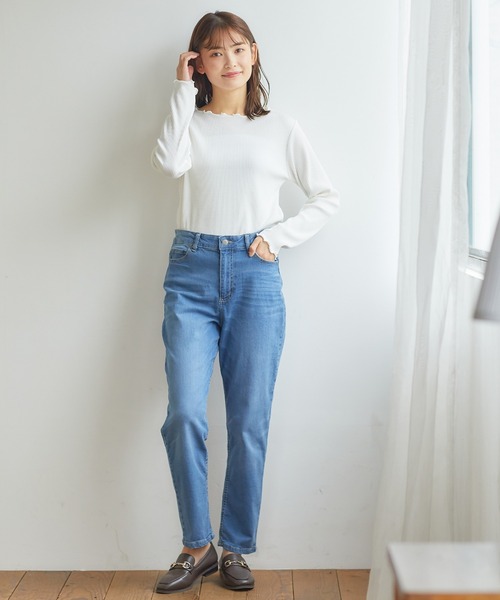 Honeys(ハニーズ)の「メロー使いトップス(Tシャツ/カットソー・レディース・ライム/オレンジ/ブラック/アイボリー/グレイッシュベージュ・S/LL/L/M)」の13枚目の写真