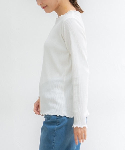 Honeys(ハニーズ)の「メロー使いトップス(Tシャツ/カットソー・レディース・ライム/オレンジ/ブラック/アイボリー/グレイッシュベージュ・S/LL/L/M)」の14枚目の写真