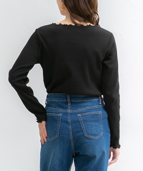 Honeys(ハニーズ)の「メロー使いトップス(Tシャツ/カットソー・レディース・ライム/オレンジ/ブラック/アイボリー/グレイッシュベージュ・S/LL/L/M)」の20枚目の写真