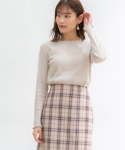 Honeys(ハニーズ)の「メロー使いトップス(Tシャツ/カットソー・レディース・ライム/オレンジ/ブラック/アイボリー/グレイッシュベージュ・S/LL/L/M)」の17枚目の写真