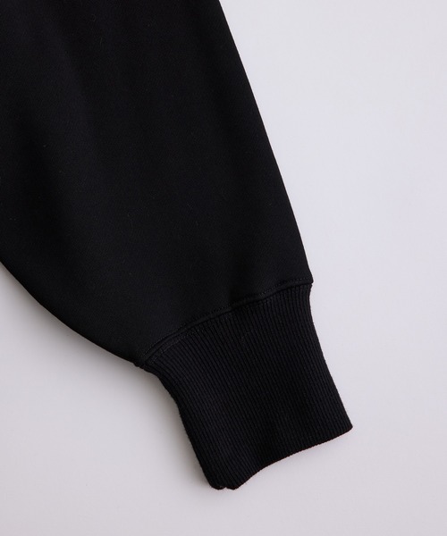 【WEB限定】ボリュームスリーブ裏起毛スウェットオフタートルネック/ハイネックトレーナー/ユニセックス