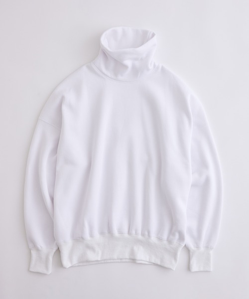 【WEB限定】ボリュームスリーブ裏起毛スウェットオフタートルネック/ハイネックトレーナー/ユニセックス