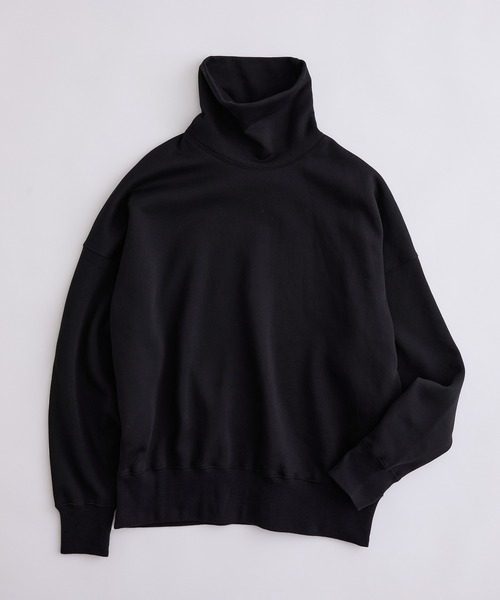 【WEB限定】ボリュームスリーブ裏起毛スウェットオフタートルネック/ハイネックトレーナー/ユニセックス