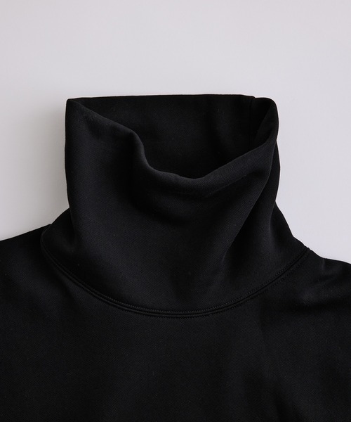 【WEB限定】ボリュームスリーブ裏起毛スウェットオフタートルネック/ハイネックトレーナー/ユニセックス