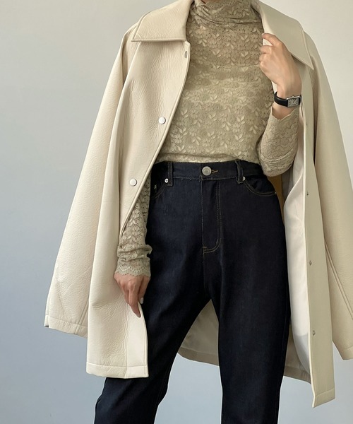 chuclla（チュクラ）の「レーシー シアータートルトップス chw22a087（Tシャツ/カットソー・レディース・ベージュ・FREE）」の2枚目の写真