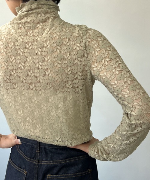 chuclla（チュクラ）の「レーシー シアータートルトップス chw22a087（Tシャツ/カットソー・レディース・ベージュ・FREE）」の7枚目の写真