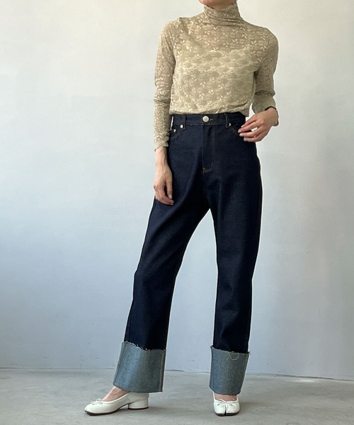 chuclla（チュクラ）の「レーシー シアータートルトップス chw22a087（Tシャツ/カットソー・レディース・ベージュ・FREE）」の12枚目の写真