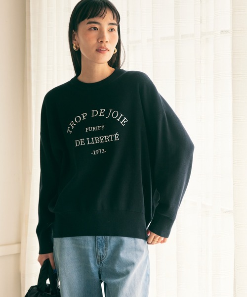 AMERICAN HOLIC(アメリカンホリック)の「刺繍ロゴニットプルオーバー(ニット/セーター・レディース・ブラウン/グリーン/ネイビー・M/L)」の3枚目の写真