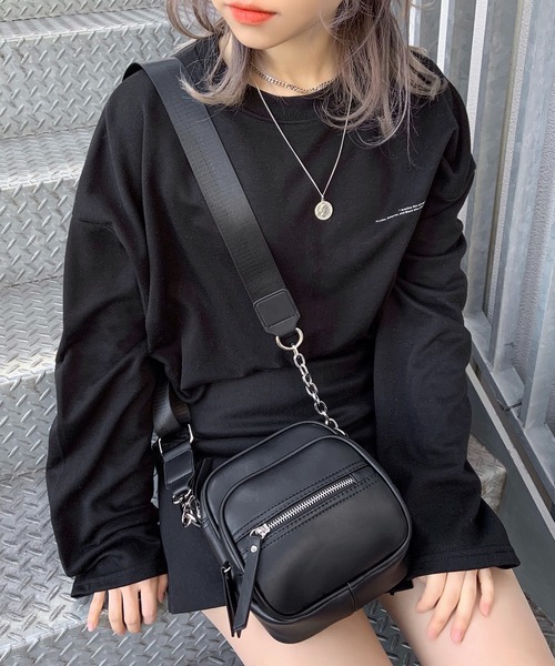 Figments(フィグメンツ)の「合皮ショルダーバッグ(ショルダーバッグ・レディース・ブラック・FREE)」の2枚目の写真