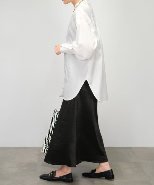 ANDJ(アンドジェイ)の「【2022/AW】ヴィンテージサテンセミフレアスカート(スカート・レディース・ライトベージュ/ベージュ系その他/ブラック・M)」の16枚目の写真