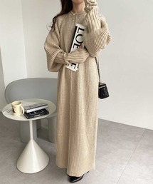 GeeRA | フィンガーホールデザインニットワンピース(ワンピース)