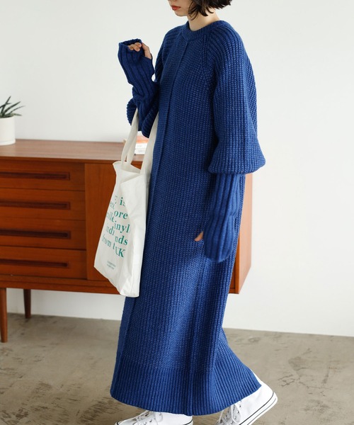 GeeRA(ジーラ)の「フィンガーホールデザインニットワンピース(ワンピース・レディース・アイボリー/ダークブルー/チャコール/ブラック/グレー・SMALL/MEDIUM/LARGE/X-LARGE)」の12枚目の写真