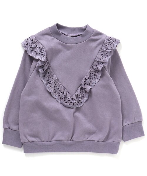 apres les cours（アプレレクール）の「ヨークレーストレーナー（スウェット・キッズ・ブラウン/ベビーピンク/サックスブルー/ラベンダー/ミント/エンジ・100/130/140/80/90/120/110）」の4枚目の写真