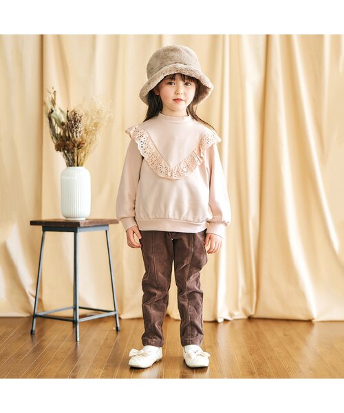 apres les cours（アプレレクール）の「ヨークレーストレーナー（スウェット・キッズ・ブラウン/ベビーピンク/サックスブルー/ラベンダー/ミント/エンジ・100/130/140/80/90/120/110）」の10枚目の写真