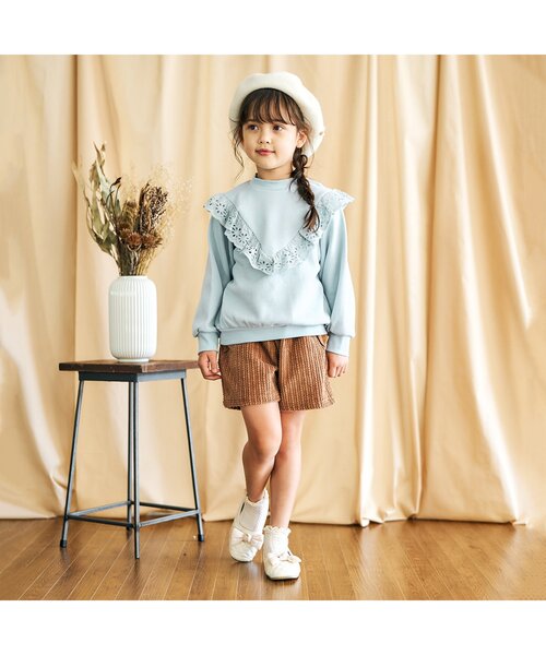 apres les cours（アプレレクール）の「ヨークレーストレーナー（スウェット・キッズ・ブラウン/ベビーピンク/サックスブルー/ラベンダー/ミント/エンジ・100/130/140/80/90/120/110）」の21枚目の写真