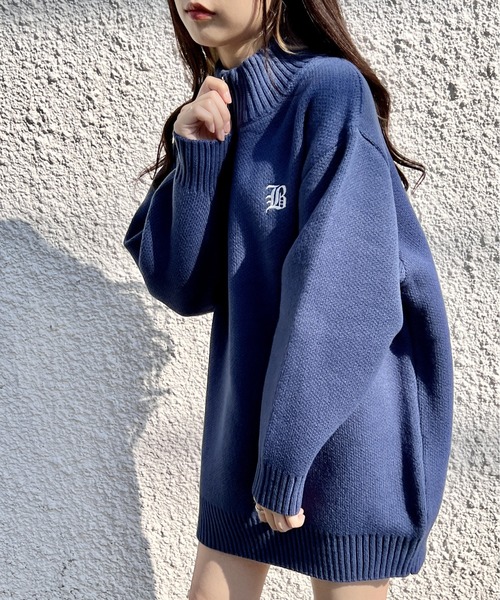 one way（ワンウェイ）の「ハーフジップニットワンピース（ニット/セーター・レディース・ホワイト/ライトグレー/ブラック/ダークブルー/グリーン・FREE）」の5枚目の写真