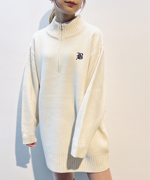 one way（ワンウェイ）の「ハーフジップニットワンピース（ニット/セーター・レディース・ホワイト/ライトグレー/ブラック/ダークブルー/グリーン・FREE）」の7枚目の写真