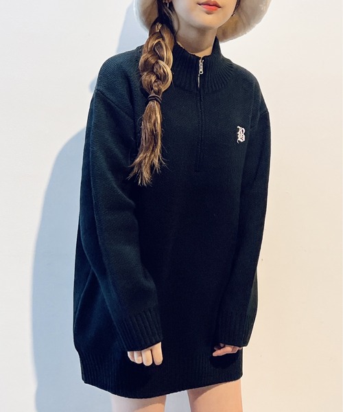 one way（ワンウェイ）の「ハーフジップニットワンピース（ニット/セーター・レディース・ホワイト/ライトグレー/ブラック/ダークブルー/グリーン・FREE）」の14枚目の写真