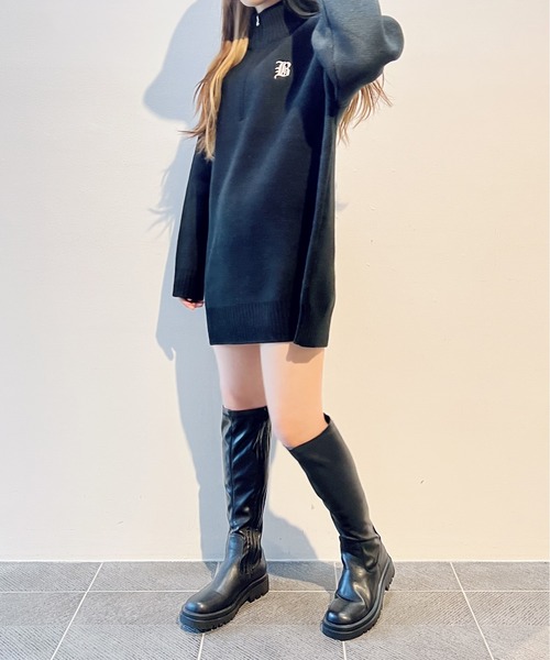 one way（ワンウェイ）の「ハーフジップニットワンピース（ニット/セーター・レディース・ホワイト/ライトグレー/ブラック/ダークブルー/グリーン・FREE）」の17枚目の写真