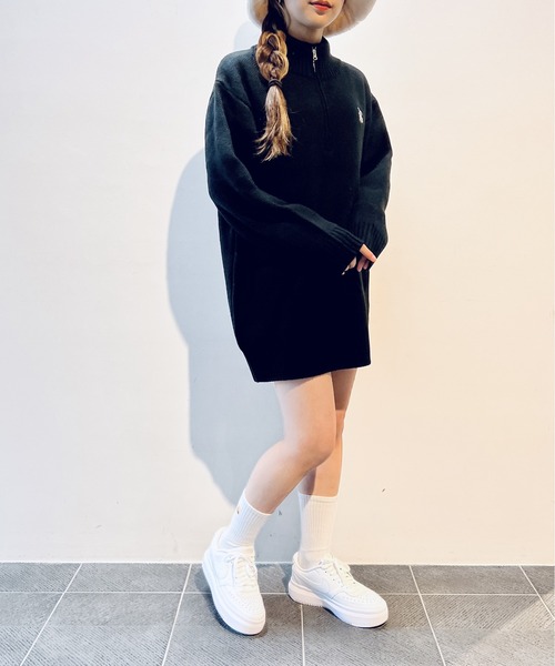 one way（ワンウェイ）の「ハーフジップニットワンピース（ニット/セーター・レディース・ホワイト/ライトグレー/ブラック/ダークブルー/グリーン・FREE）」の21枚目の写真