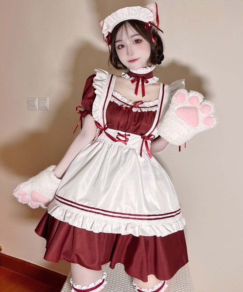 ゆいこ レディース服まとめ売り　オーダーメイド　コーデセット ゆめかわ♡全2カラー 肉球メイド服コンプリートセット kos58