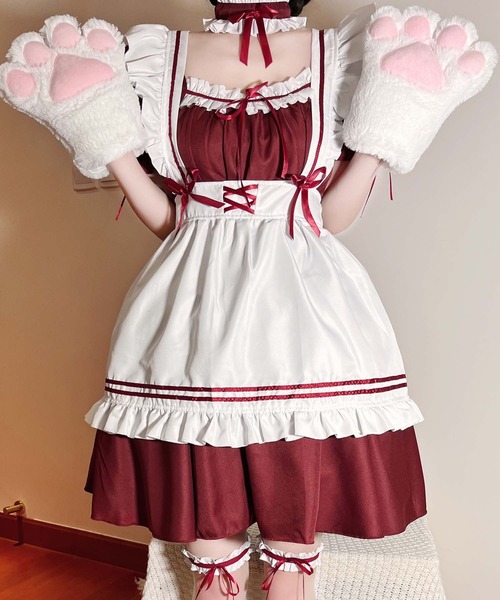 くう様❁オーダーメイド レディース服まとめ売り コーデ売り きれいめ OSYAREVO コスプレ リボン×フリル メルヘンメイド服 レディース