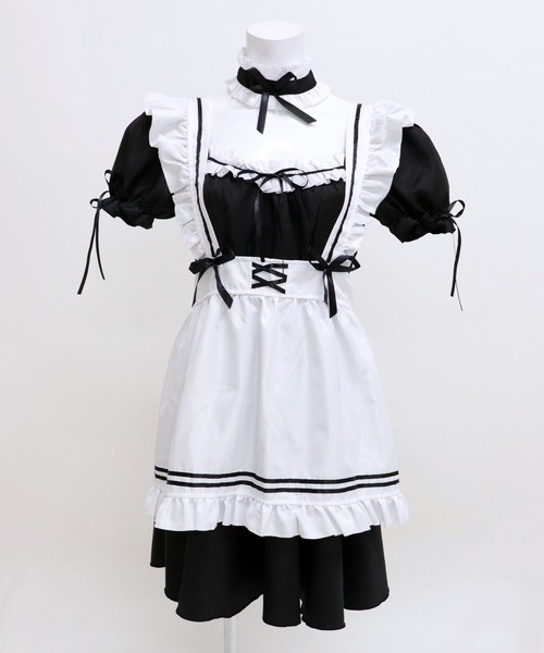 リボン付きグレーのメイド服 615gHS96F3L.jpg