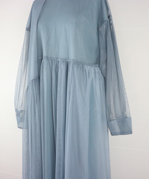 AULA AILA（アウラアイラ）の「ティアードチュールワンピース（ワンピース・レディース・グリーン/ブラック/ライトブルー・0）」の4枚目の写真