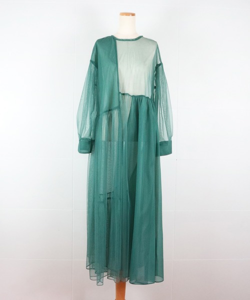 AULA AILA（アウラアイラ）の「ティアードチュールワンピース（ワンピース・レディース・グリーン/ブラック/ライトブルー・0）」の19枚目の写真