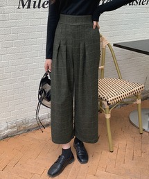 クロップドタックワイドパンツ