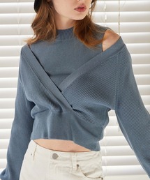 2WAYカシュクールリブニットプルオーバー+ノースリニットSET