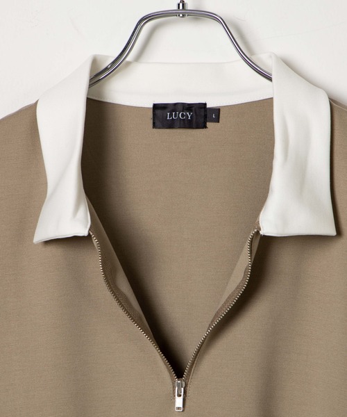 LUCY（ルーシー）の「LUCY/ドルマンポンチ ハーフZIPプルオーバー（スウェット・メンズ・ベージュ/ホワイト・LARGE/MEDIUM）」の13枚目の写真
