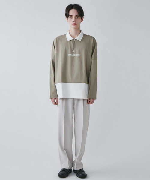 LUCY（ルーシー）の「LUCY/ドルマンポンチ ハーフZIPプルオーバー（スウェット・メンズ・ベージュ/ホワイト・LARGE/MEDIUM）」の9枚目の写真