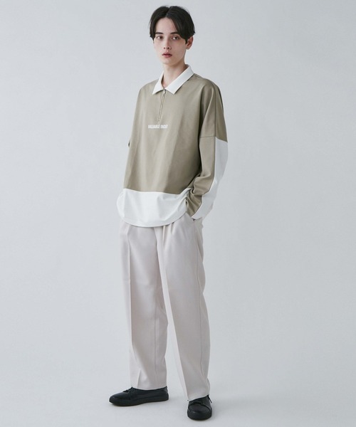 LUCY（ルーシー）の「LUCY/ドルマンポンチ ハーフZIPプルオーバー（スウェット・メンズ・ベージュ/ホワイト・LARGE/MEDIUM）」の8枚目の写真