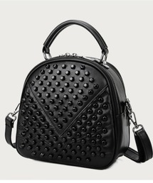 ブラックスタッズ２WAY手提げバッグ
