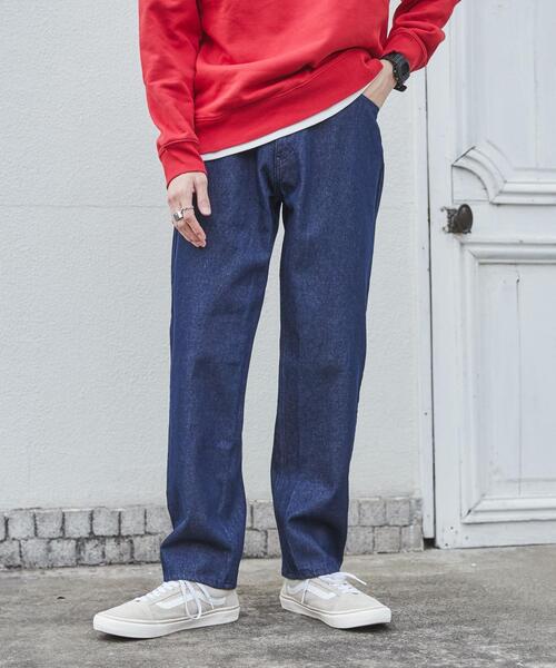 coen（コーエン）の「デニムストレートパンツ（デニムパンツ・メンズ・ブラック/ネイビー・S/M/L/XL）」の3枚目の写真