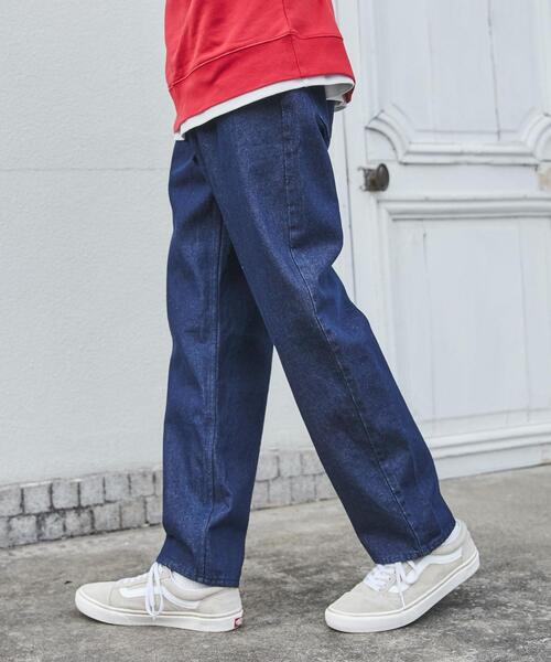 coen（コーエン）の「デニムストレートパンツ（デニムパンツ・メンズ・ブラック/ネイビー・S/M/L/XL）」の4枚目の写真