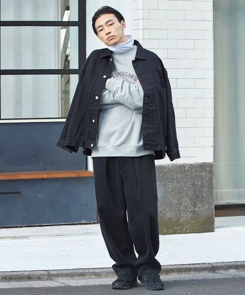 LOWRYS FARM（ローリーズファーム）の「インタックデニムパンツ　178202（デニムパンツ・メンズ・ブルー/ブラック・MEDIUM/LARGE）」の3枚目の写真