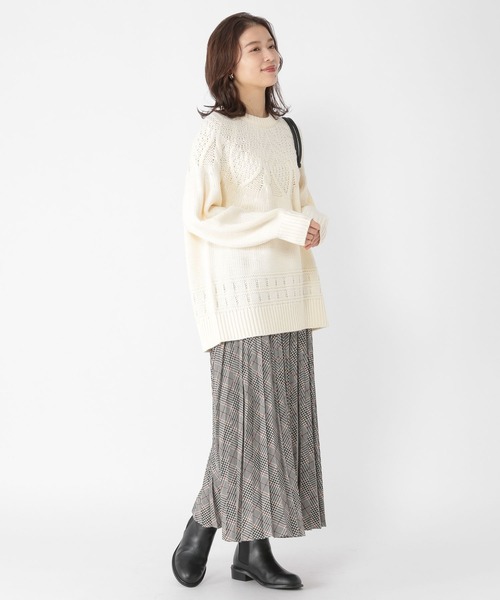 studio CLIP（スタディオクリップ）の「3ゲージ求心柄ニットプルオーバー（ニット/セーター・レディース・オフホワイト/ブルー/グリーン/レッド・FREE）」の9枚目の写真