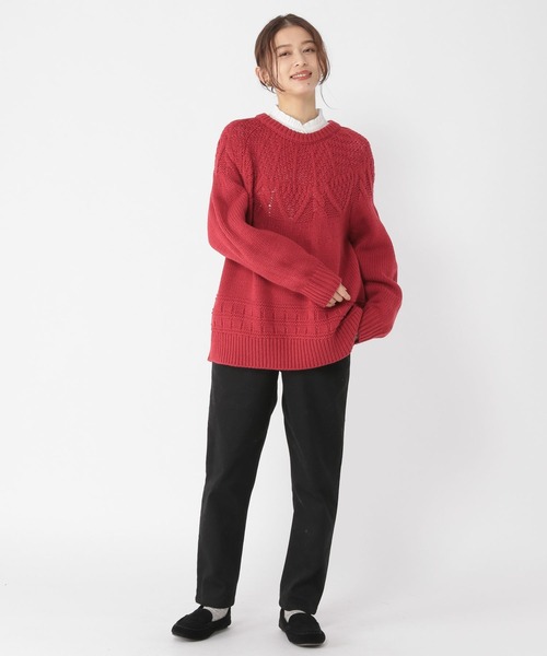 studio CLIP（スタディオクリップ）の「3ゲージ求心柄ニットプルオーバー（ニット/セーター・レディース・オフホワイト/ブルー/グリーン/レッド・FREE）」の10枚目の写真