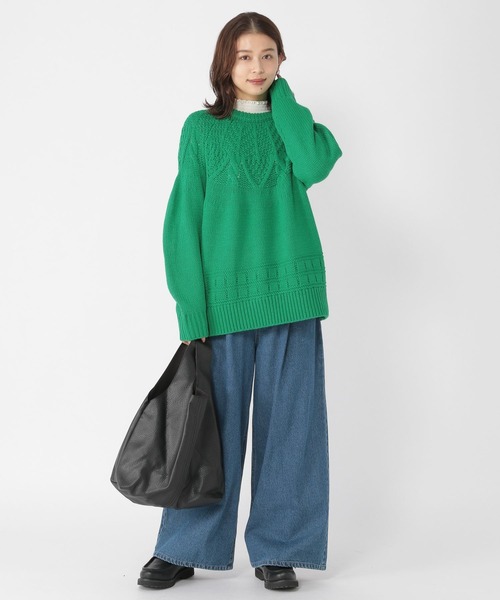 studio CLIP（スタディオクリップ）の「3ゲージ求心柄ニットプルオーバー（ニット/セーター・レディース・オフホワイト/ブルー/グリーン/レッド・FREE）」の11枚目の写真