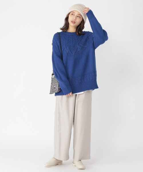 studio CLIP（スタディオクリップ）の「3ゲージ求心柄ニットプルオーバー（ニット/セーター・レディース・オフホワイト/ブルー/グリーン/レッド・FREE）」の12枚目の写真