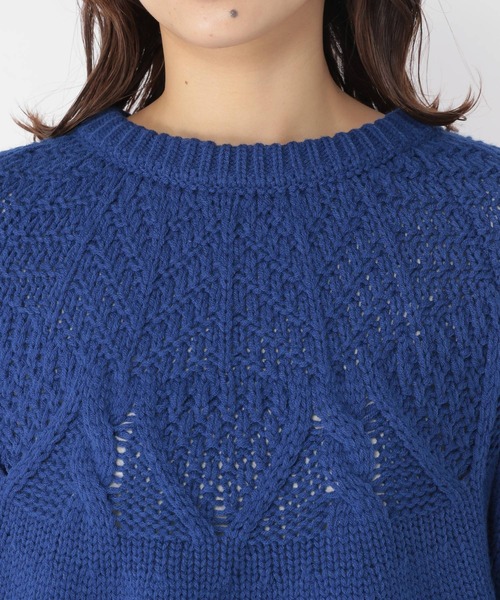 studio CLIP（スタディオクリップ）の「3ゲージ求心柄ニットプルオーバー（ニット/セーター・レディース・オフホワイト/ブルー/グリーン/レッド・FREE）」の16枚目の写真