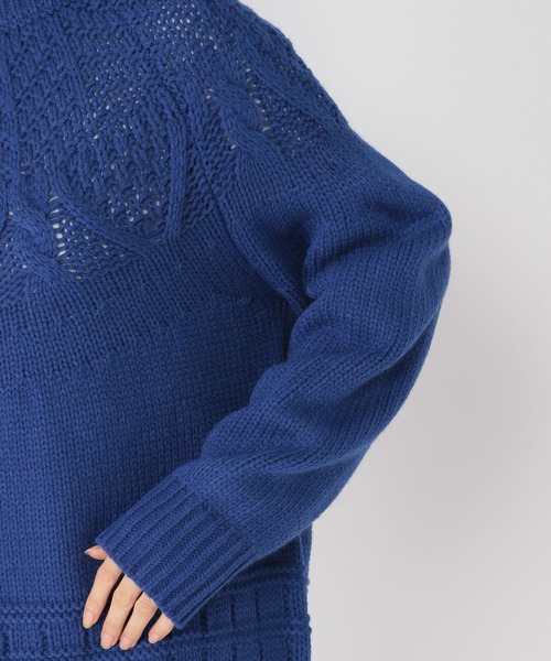 studio CLIP（スタディオクリップ）の「3ゲージ求心柄ニットプルオーバー（ニット/セーター・レディース・オフホワイト/ブルー/グリーン/レッド・FREE）」の17枚目の写真